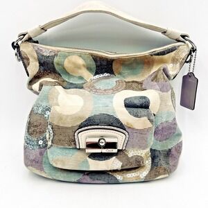 Coach Op Kristin Art Convertible Hobo Bag #14860 ‎ Multicolor